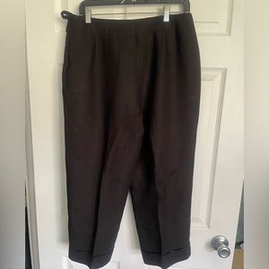 Talbots black linen crop pant 12P